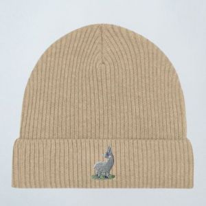 Caritas Schenken mit Sinn Haube beige mit Stickemblem Esel