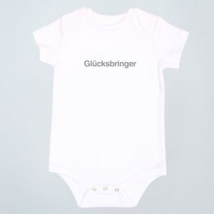 Babybody Glücksbringer, weiß in verschiedenen Größen von 0-18 Monaten