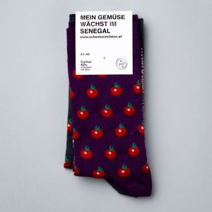Top Ansicht der Paradeiser Socken im Caritas Shop Schenken mit Sinn