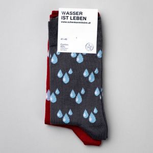 Topansicht Tröpfchensocken im Doppelpack grau und rot