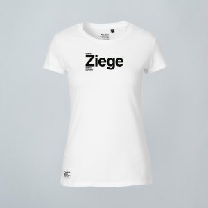 Ziege T-Shirt weiß mit Schriftzug