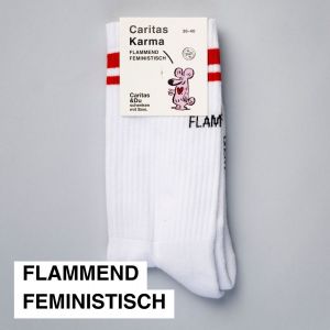Caritas Tennsissocken Flammend Feministisch Ansicht 