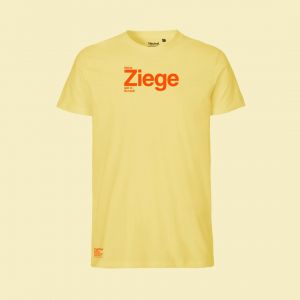 Ziege T-Shirt gelb mit Schriftzug