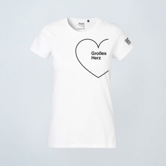 T-Shirt "Großes Herz" Weiß - Damen
