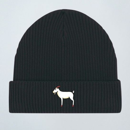 Haube Stick-Ziege