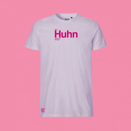 Huhn T-Shirt hell-lila mit Schriftzug