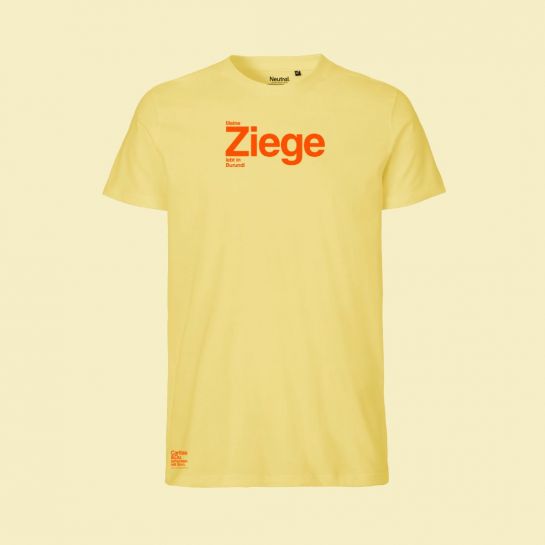 Ziege T-Shirt gelb mit Schriftzug